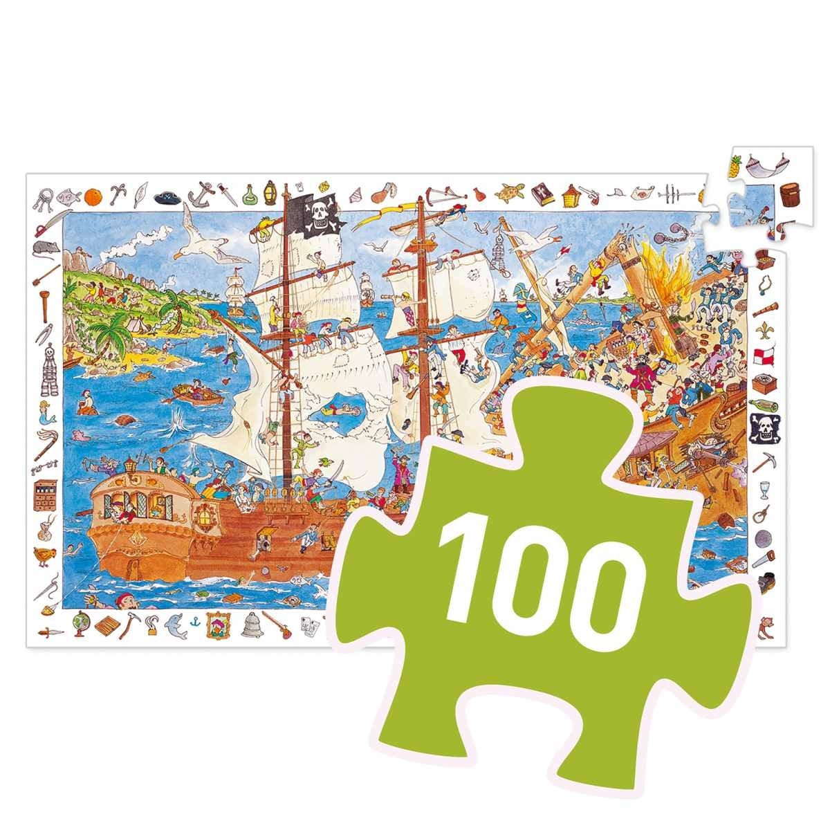 Puzzle Observation  100 Teile Piraten | Djeco
