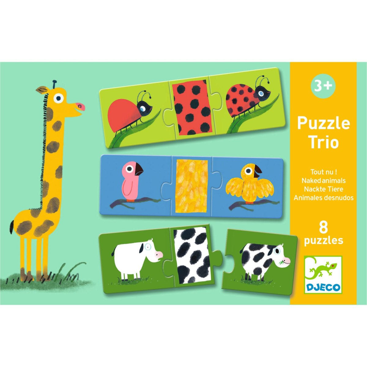 Puzzle trio Nackte Tiere | Djeco