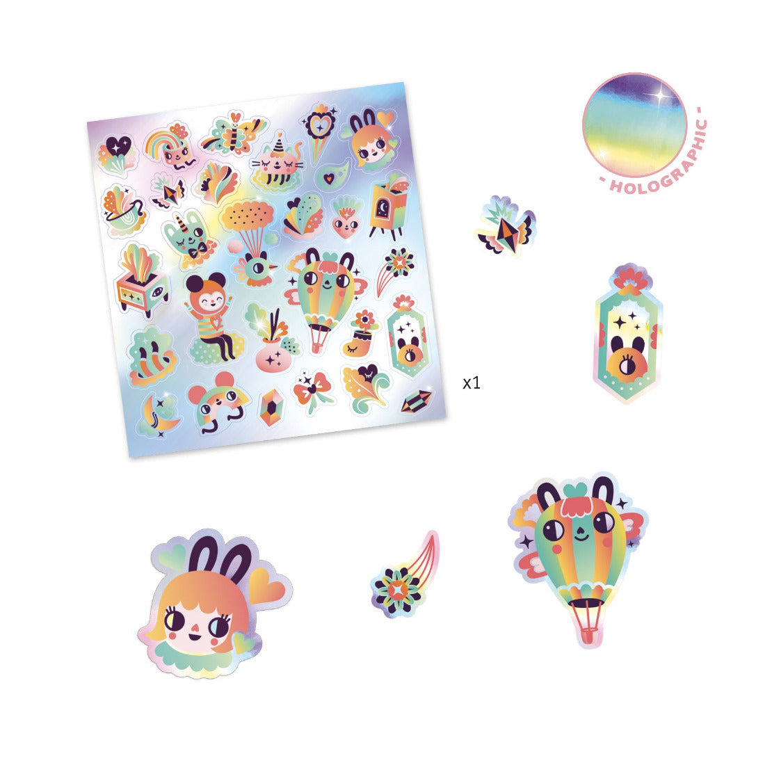 Dieses schöne Sticker Set von DJECO ist nicht nur toll anzusehen, sondern bereitete auch Freude beim Bekleben verschiedenster Drucksorten.  So können Hefte, Bücher, Zeichnungen, Briefe und Freundschaftsbücher verziert werden und somit das eigene Werk verschönern. Der Kreativität sind hier keine Grenzen gesetzt. Das Sticker Set eignet sich gut als Beigabe zu einem Geschenk oder als kleine Aufmerksamkeit.
