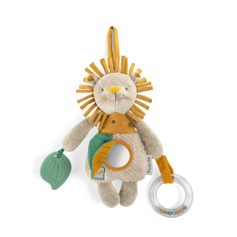 Das Activity Spielzeug Löwe von Moulin Roty ist eine tolle Beschäftigungsmöglichkeit für Babys und spricht die verschiedenen Sinne an. Im Bauch des süßen Löwen befindet sich eine Glocke und das knisternde Blatt verdeckt einen kleinen Spiegel in dem sich Ihr Baby betrachten kann.