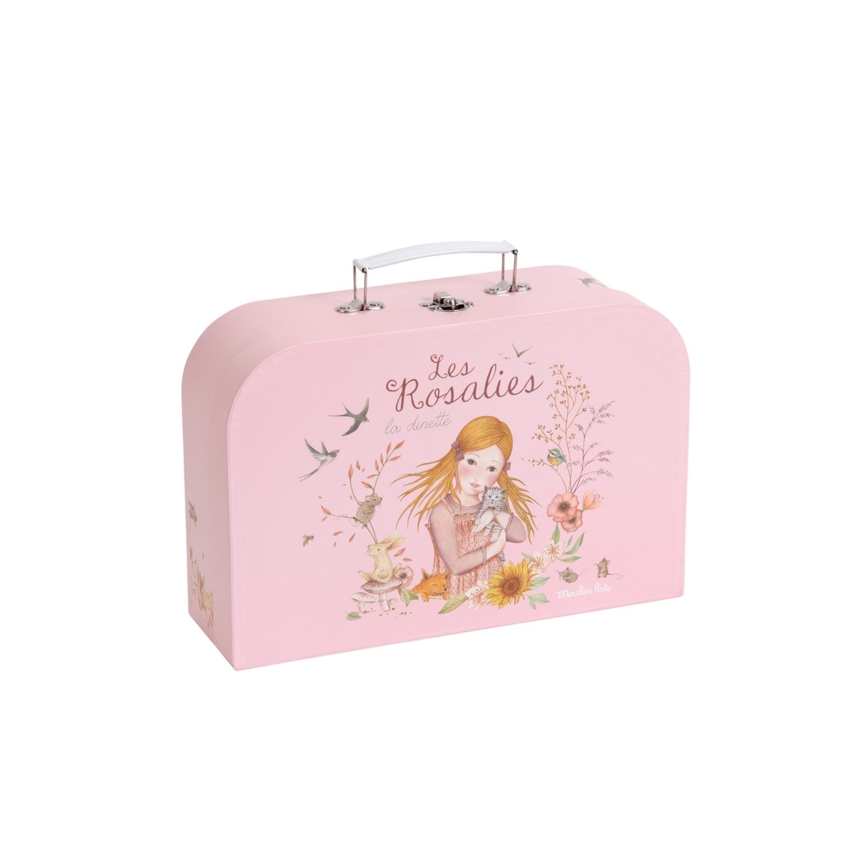 MOULIN ROTY Picknickkoffer ''les Rosalies'' in einem romantischen Design, gefüllt mit wunderschönem illustriertem Geschirr. Der Koffer lässt sich überall mit hinnehmen und ist gerade für ein Picknick unterwegs perfekt.