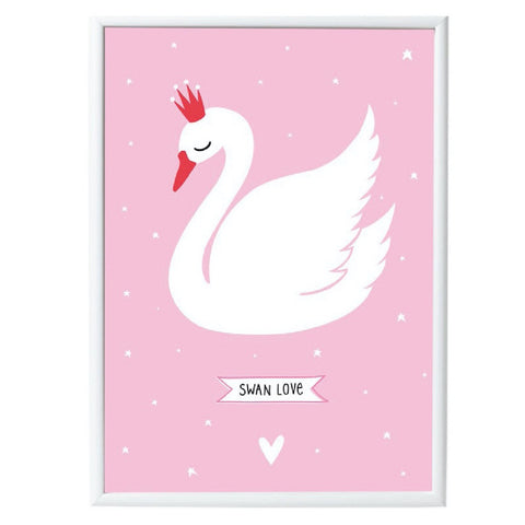 Poster 50 x 70 Swan love | alittlelovelycompany