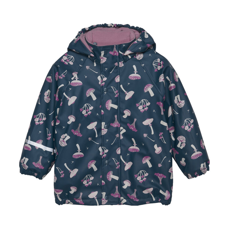 Die Jacke gibt es in 2 wunderschönen Design, einmal mit Pilzen und einmal mit Eisbären, die Farben passend zur Kollektion von Celavi. Die Wassersäule beträgt 10.000MM.