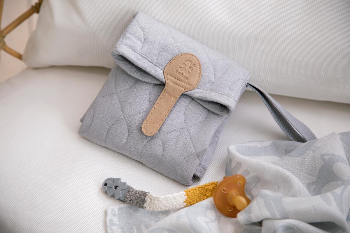 Wickeltasche abgesteppt | Elefantengrau | Sebra