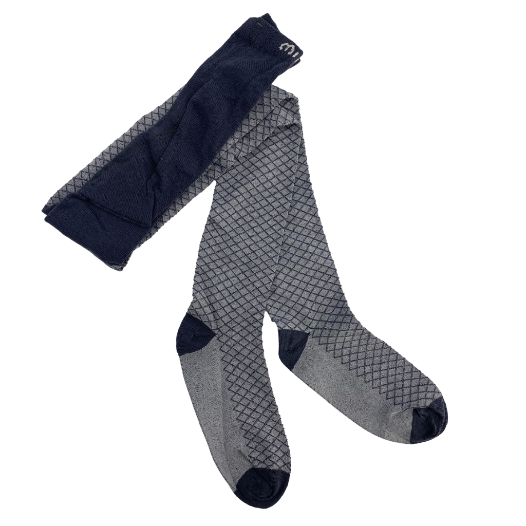 Strumpfhose grau | Rautenmuster | Minymo