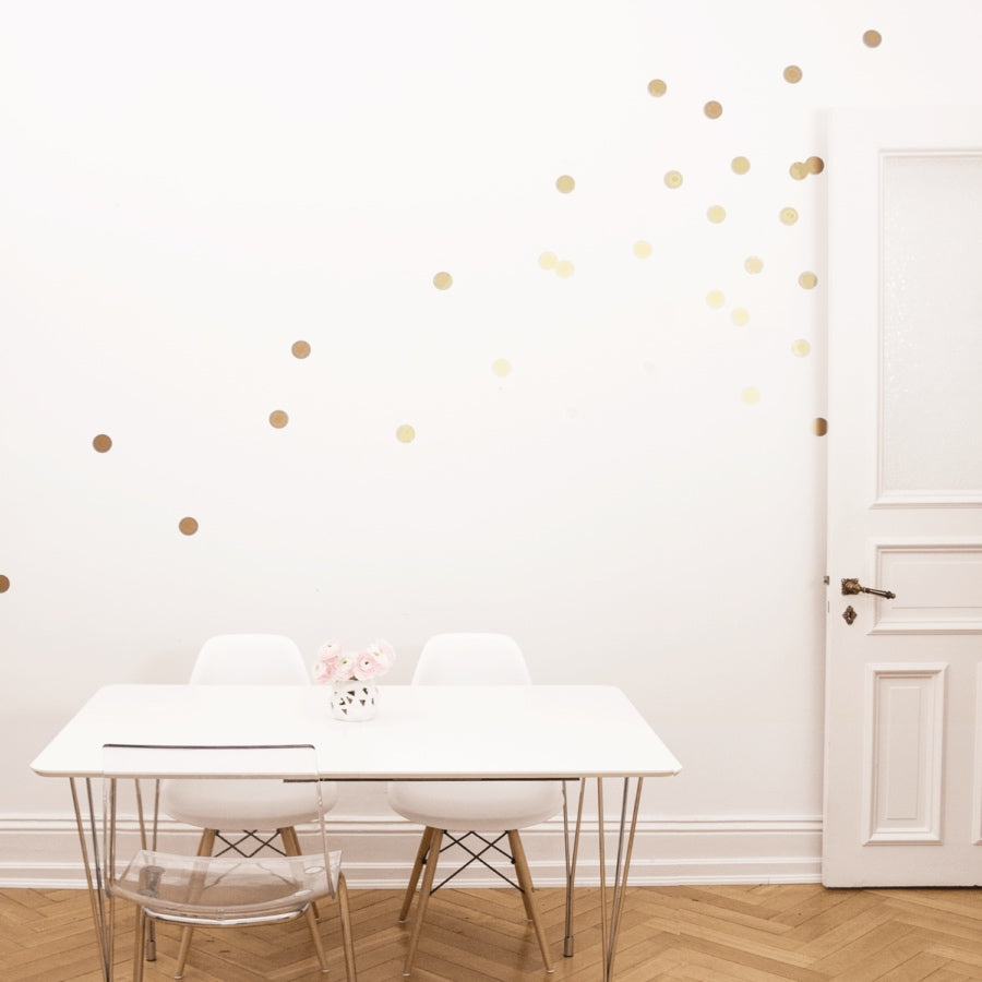 Zimmer Dekoration goldene punkte eulenschnitt