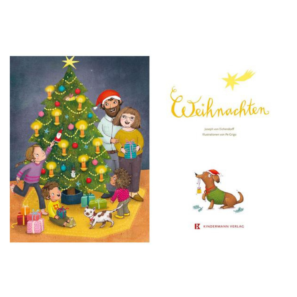 Der berühmte Weihnachtsklassiker von Joseph von Eichendorff in neuem Gewand.  Was wäre die schönste Zeit des Jahres ohne ein besinnliches Gedicht, um so richtig in Weihnachtsstimmung zu kommen? Pe Grigo fängt die zauberhafte Atmosphäre in Joseph von Eichendorffs berühmten Versen auf moderne Art ein. Dieser magische Band sollte unter keinem Weihnachtsbaum fehlen – tauchen Sie in die festliche Stimmung ein!