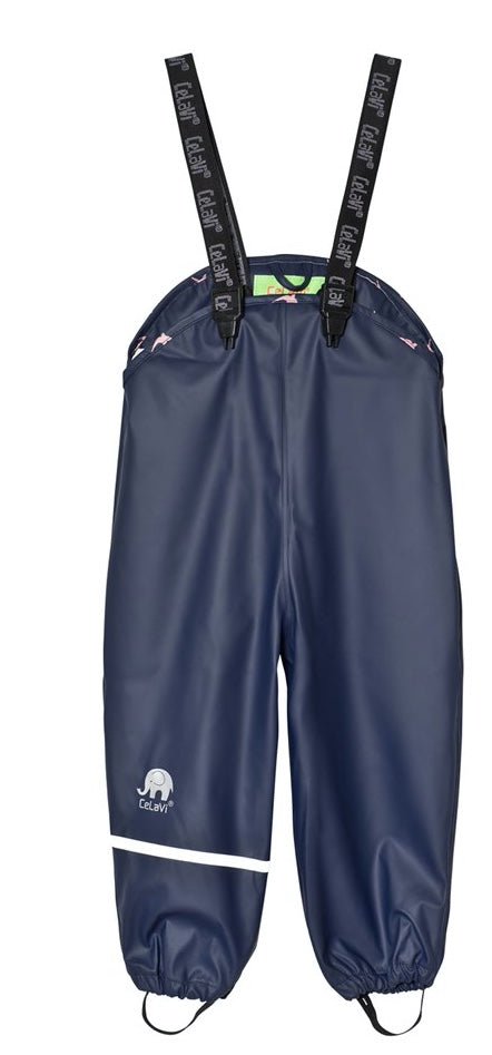 navy Regenhose mit Latz mit Schwäne