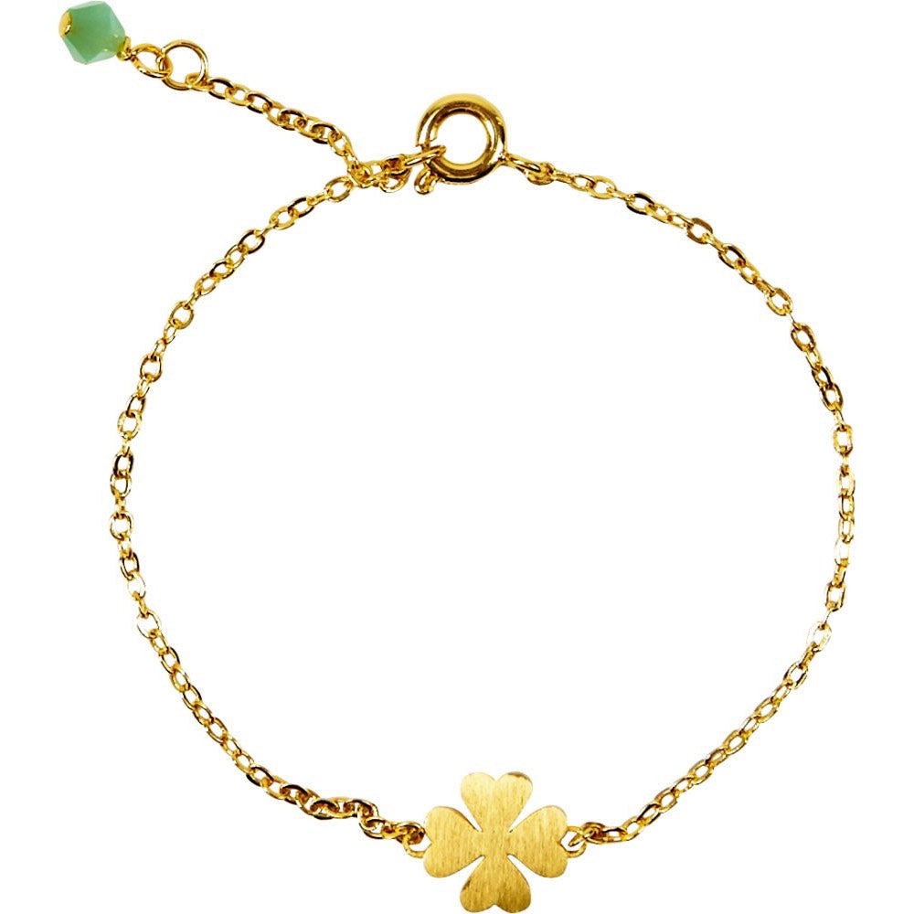 Wunderschönes, zartes Glücksarmband aus Messing mit Echtgold-Veredelung. Ob Herz oder Kleeblatt - das Armband besticht durch seine Schlichtheit. Geliefert wird es in einer Karte mit Fenster, kleiner Botschaft und Umschlag.