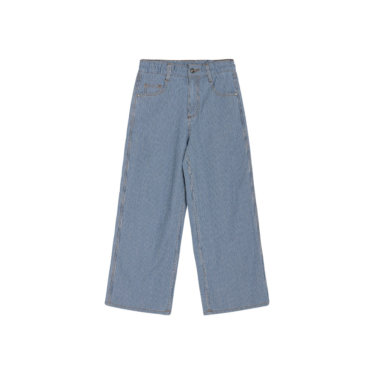 Die Hose ist weit geschnitten und ist gestreift. Sie hat 2 Seitentaschen. Sehr angenehmer, lässiger Schnitt. Die Hose lässt sich toll kombinieren, egal ob lässig oder schick.