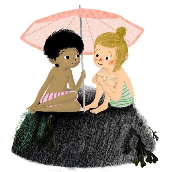 Endlich ist der Sommer da! Und Kalles und Elsas lang ersehnter Tag am Meer. Die Wellen glitzern, der Sand ist zuckerig weich. Sie haben zum Glück an alles gedacht: Den Delfin zum Aufblasen, den Sonnenschirm, Saft, Proviant und … das Allerwichtigste: Schaufeln! Also los! Das Loch am Strand wird immer tiefer und größer und mit ihm das Abenteuer.