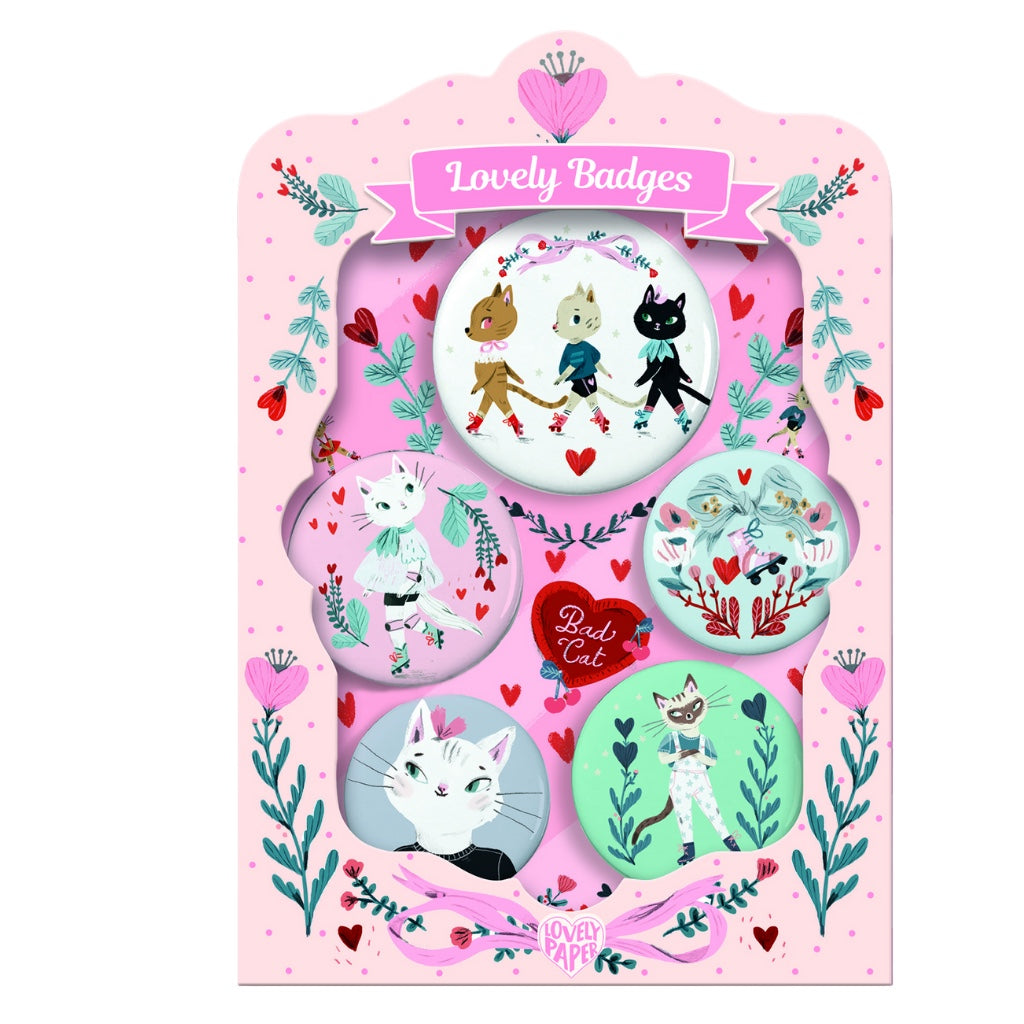 Buttons Lovely Badges Katze | Djeco