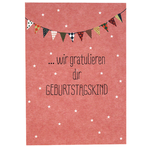 Postkarte  "Wir gratulieren dir Geburtstagskind" | ava & yves
