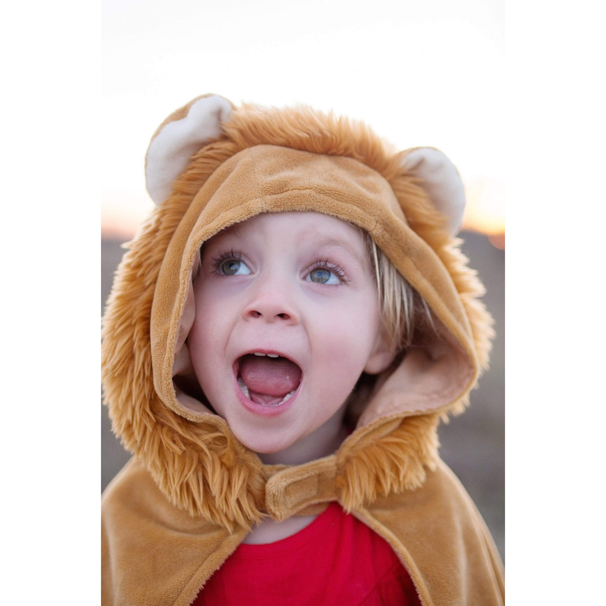 Der König des Dschungels zu sein, war noch nie so niedlich! Dieses bezaubernde Löwen-Kleinkind-Cape hat einen Klettverschluss, weiches und bequemes Material mit einer vollen Mähne, bereit für alle "Brüller" beim Spielen. Zwei niedliche Ohren vervollständigen den Löwenlook auf der leicht auf- und abziehbaren Kapuze.
