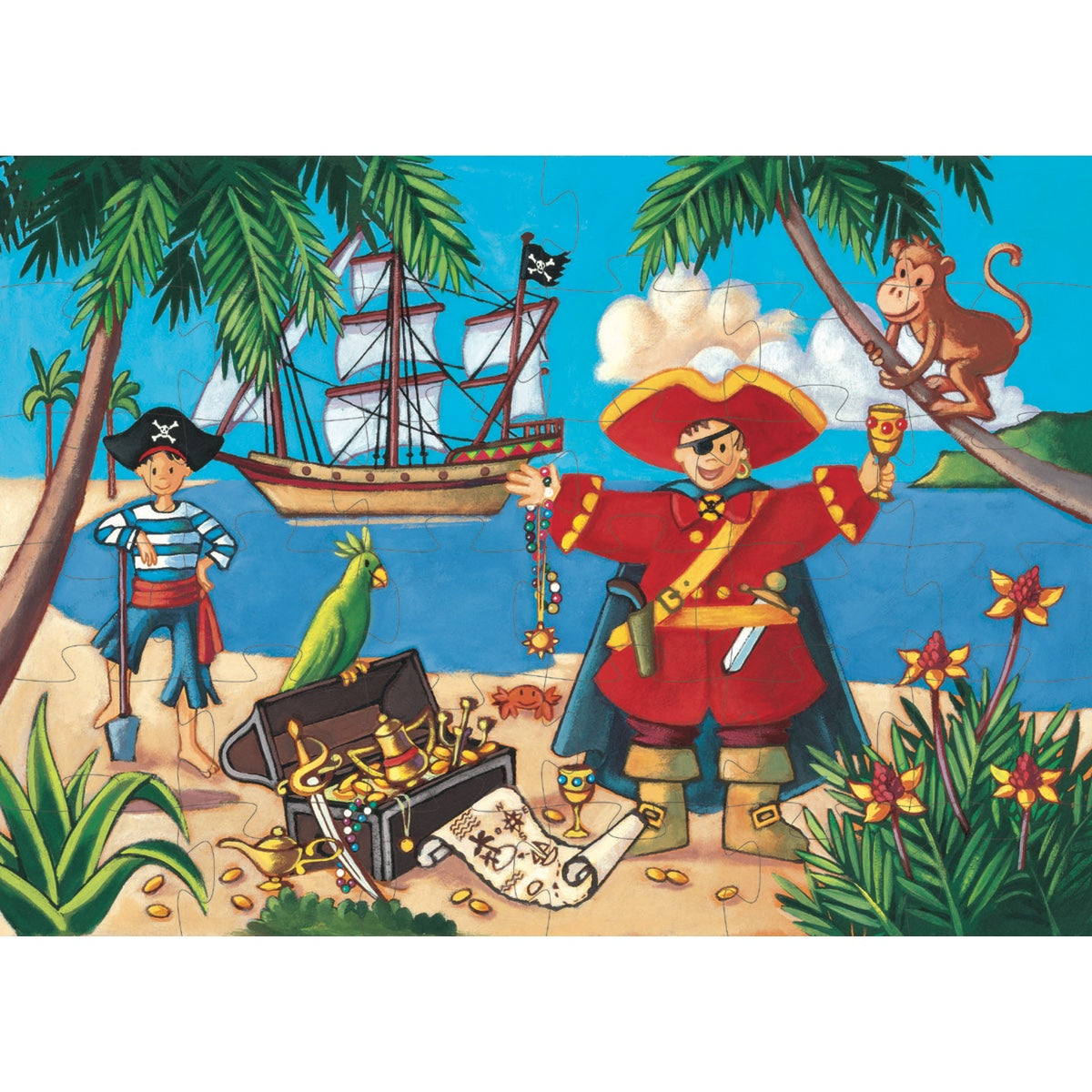 Puzzle 36 Teile Der Pirat und sein Schatz | Djeco