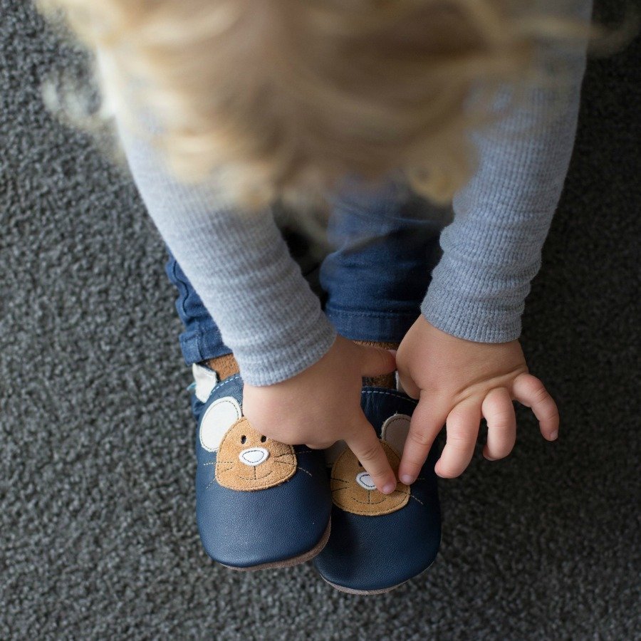 Krabbelschuhe | Maus Squeak Navy  | Inch Blue