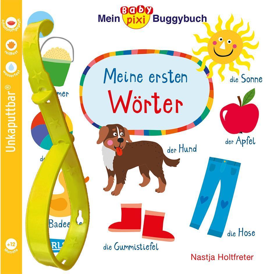 Die Welt ist groß, und es gibt so viel kennenzulernen: Auf dem Bauernhof oder auf der Straße, am Meer oder auf dem Frühstückstisch – und alles hat einen Namen!  Ein erstes buntes Wörterbuch für kleine Weltentdeckerchen – im unkaputtbaren Buggybuch für unterwegs.  Baby Pixi für die ganz Kleinen: Das innovative Material ist wasserfest, schadstoffgeprüft und reißfest. Baby Pixi – einfach unkaputtbar®!