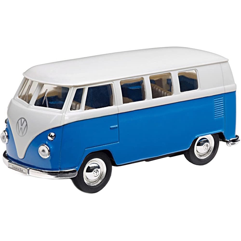 VW kleiner Bus Bully Rückziehauto 11,5 cm von Goki Der VW Microbus aus Spritzguss, Modell 1962 mit Rückzugmotor und peppigen Farben