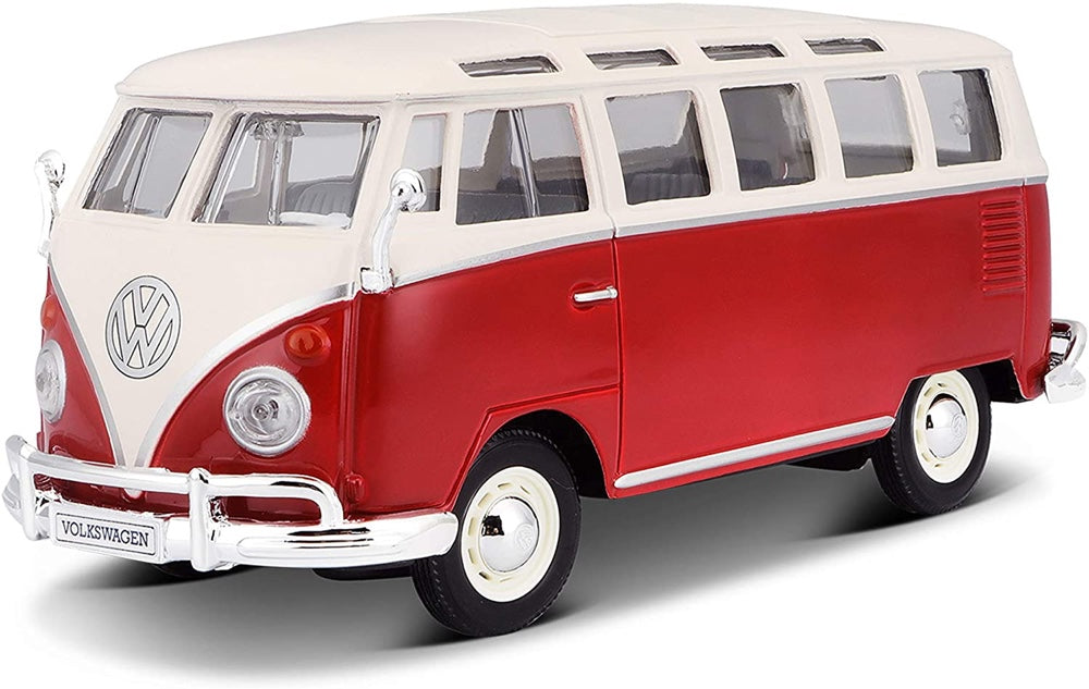 VW kleiner Bus Bully Rückziehauto 11,5 cm von Goki Der VW Microbus aus Spritzguss, Modell 1962 mit Rückzugmotor und peppigen Farben