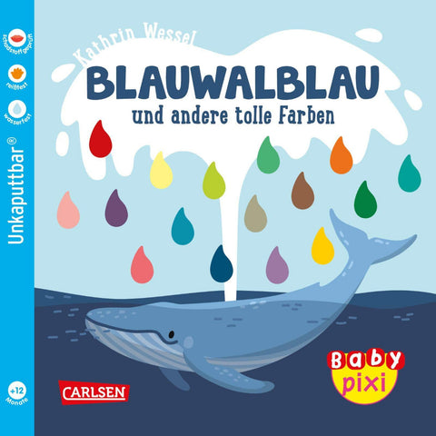 Der tolle Bücherspaß für die Kleinsten - das Pixibuch, das genkuddelt und auf die Zerreißprobe gestellt werden darf.  Das innovative Material ist wasserfest, schadstoffgeprüft und reißfest. Baby Pixi – einfach unkaputtbar®!    Jedes Tier hat einen Namen – und eine ganz besondere Farbe! Eisbärweiß, Kanarienvogelgelb oder Blauwalblau: Komm mit auf eine zauberhafte Reise durch die bunte Welt der Tiere!  Ein farbenfrohes Bildwörterbuch mit spannenden Entdeckerseiten.!
